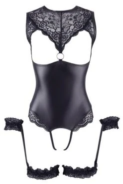 Cottelli Collection Wetlook Body Met Open Kruis