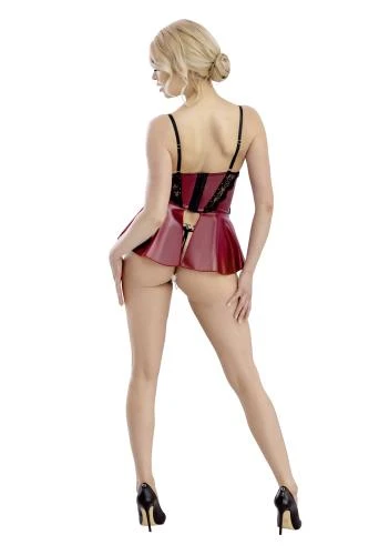 Abierta Fina Korset Met Aangehecht Rokje En Bijpassende String - Rood 1 Abierta Fina Korset Met Aangehecht Rokje En Bijpassende String - Rood