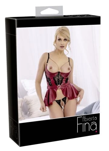 Abierta Fina Korset Met Aangehecht Rokje En Bijpassende String - Rood 6 Abierta Fina Korset Met Aangehecht Rokje En Bijpassende String - Rood - Afbeelding 6