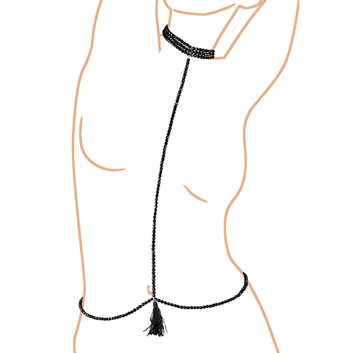 Cottelli Collection Halsband Met Ketting - Zwart 2 Cottelli Collection Halsband Met Ketting - Zwart - Afbeelding 2