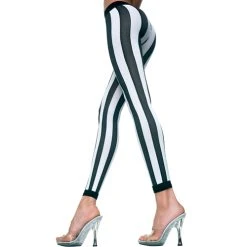 MUSIC LEGS Gestreepte Leggings - Zwart/Wit