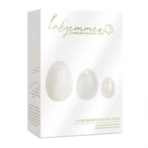 La Gemmes - 3-delige Yoni Egg Set - Bergkristal 2 La Gemmes - 3-delige Yoni Egg Set - Bergkristal - Afbeelding 2