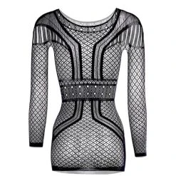 Christine Mesh Jurkje - Zwart -Obsessive Shop cds004 blk